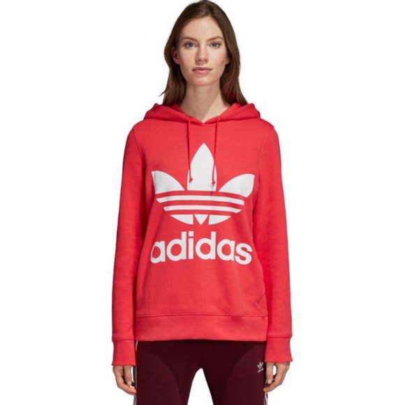 Adidas Original Women's Trefoil Hoodie Core Pink - Picture 1 of 7